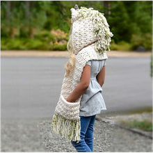 Load image into Gallery viewer, loomrack Unicorn Winter Hat Scarf Wrap With Hand Pockets Baby Accessories
