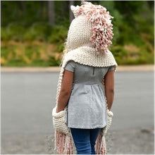 Load image into Gallery viewer, loomrack Unicorn Winter Hat Scarf Wrap With Hand Pockets Baby Accessories
