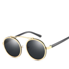 Load image into Gallery viewer, loomrack Unisex Steam Punk Driving Sunglasses Sunglasses Gold Frame Black
