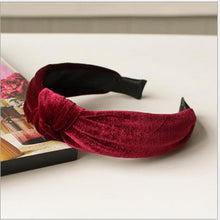 Load image into Gallery viewer, loomrack Velvet Knotted Twist Headband Hair Accessories Burgundy
