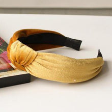 Load image into Gallery viewer, loomrack Velvet Knotted Twist Headband Hair Accessories Gold
