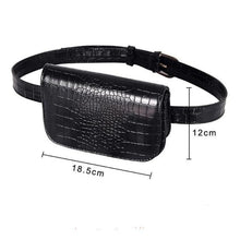 Load image into Gallery viewer, loomrack Vintage Alligator PU Leather Belt Fanny Pack Novelty Bags Black Big
