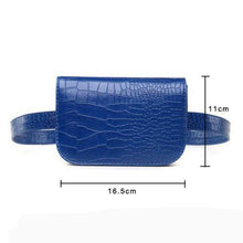 Load image into Gallery viewer, loomrack Vintage Alligator PU Leather Belt Fanny Pack Novelty Bags Blue
