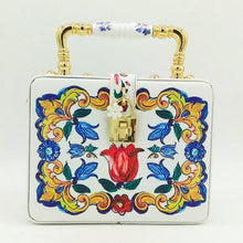 Load image into Gallery viewer, loomrack Vintage Floral Ceramic Top Handle Bag Top-Handle Bags White Handbags
