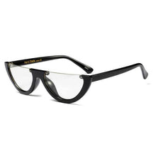 Load image into Gallery viewer, loomrack Vintage Half Frame Small Sunglasses Sunglasses black with clear
