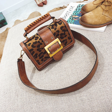 Load image into Gallery viewer, loomrack Vintage Leopard Crossbody Flap Bag with Top Handle Cross Body Bags Brown / 20X9X14
