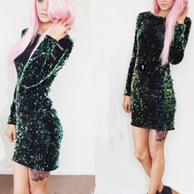 Load image into Gallery viewer, Vintage Long Sleeve Sequin Dress
