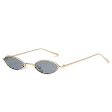 Load image into Gallery viewer, loomrack Vintage Micro Metal Oval Frame Sunglasses Sunglasses Gold Frame Black
