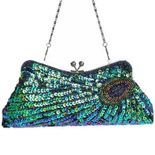 Load image into Gallery viewer, loomrack Vintage Peacock Sequin Evening Bag Evening Bags
