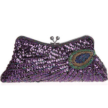Load image into Gallery viewer, loomrack Vintage Peacock Sequin Evening Bag Evening Bags
