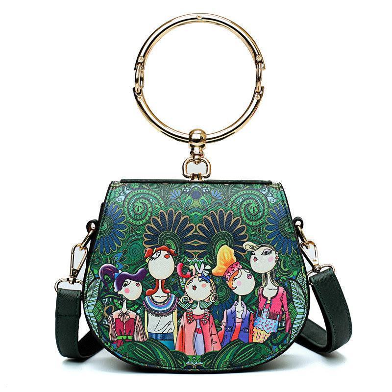 loomrack Vintage Round Handle Bohemian Fashionista Bag Top-Handle Bags