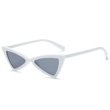 Load image into Gallery viewer, loomrack Vintage Triangle Retro Sunglasses Sunglasses White Frame Grey

