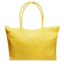 Load image into Gallery viewer, loomrack Women&#39;s Woven Straw Tote Bag - Perfect for the Beach! Shoulder Bags Light Yellow
