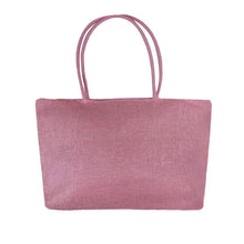 Load image into Gallery viewer, loomrack Women&#39;s Woven Straw Tote Bag - Perfect for the Beach! Shoulder Bags Rose Pink
