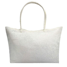 Load image into Gallery viewer, loomrack Women&#39;s Woven Straw Tote Bag - Perfect for the Beach! Shoulder Bags White

