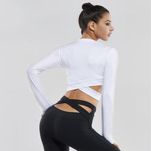 Load image into Gallery viewer, loomrack Yoga Long Sleeve Criss Cross Crop Top Yoga Shirts
