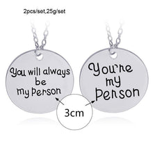 Load image into Gallery viewer, loomrack You&#39;re my Person Necklace Set of 2 Pendant Necklaces
