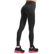 Load image into Gallery viewer, No Pain, No Gain Push Up Breathable Leggings Leggings Black Gray / S

