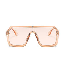 Load image into Gallery viewer, Oversized Retro Square Frame Transparent Sunglasses Sunglasses black with F
