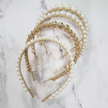 Load image into Gallery viewer, Pearl Beaded Headbands Headbands 90001-WH
