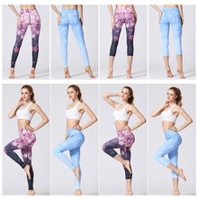 Load image into Gallery viewer, Premium Flower Print High Waist Leggings Leggings Sakura Short / S
