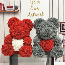 Load image into Gallery viewer, Rose Teddy Bear with Heart Home Accessories Red-White with Box (16 inc/40 cm)

