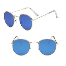 Load image into Gallery viewer, Round Mirror Sunglasses Sunglasses gold blue
