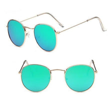 Load image into Gallery viewer, Round Mirror Sunglasses Sunglasses gold green
