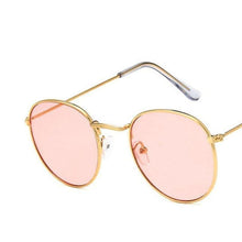 Load image into Gallery viewer, Round Mirror Sunglasses Sunglasses Gold Pink1
