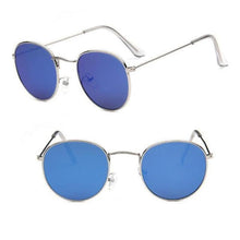 Load image into Gallery viewer, Round Mirror Sunglasses Sunglasses silver blue
