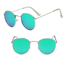 Load image into Gallery viewer, Round Mirror Sunglasses Sunglasses silver green
