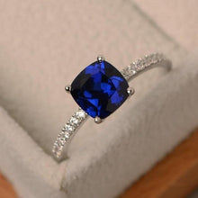Load image into Gallery viewer, Square Birthstone Ring Rings 6 / BL
