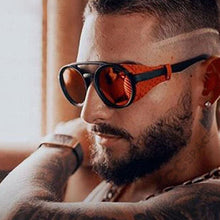 Load image into Gallery viewer, Steampunk Round Retro Shades Sunglasses Sunglasses C1 bright black

