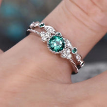 Load image into Gallery viewer, Sublime Queen Emerald May Birthstone Rings 5 / Y011 Green
