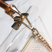 Load image into Gallery viewer, Transparent Rattan Bag with Bamboo Handle Rattan Bags Beige / 21cm x 13cm x 7cm
