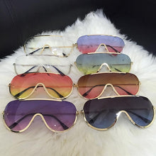 Load image into Gallery viewer, Trendy Shield Feminine Sunglasses Sunglasses c1 gold clear / Gold
