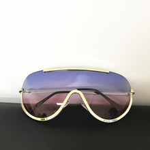 Load image into Gallery viewer, Trendy Shield Feminine Sunglasses Sunglasses c2 silver clear / Gold
