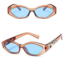 Load image into Gallery viewer, Vintage Cat Eye 3D Anti-UV Sunglasses Sunglasses Tea Blue
