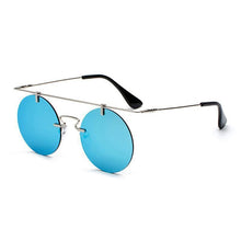 Load image into Gallery viewer, Vintage Punk Rectangular Bridge Rimless Lightweight Sunglasses Sunglasses Blue Mirror
