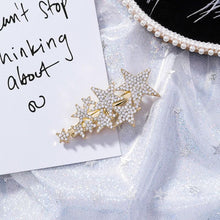 Load image into Gallery viewer, Zirzon Rhinestone Five-Star Hair Clips HairClips gold
